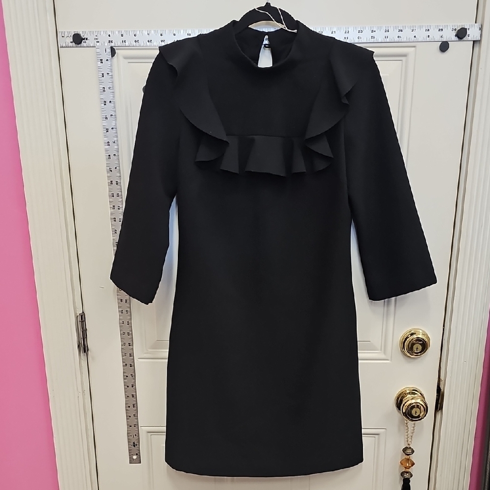 Black, Long Sleeve, Dress, Funeral, Goth, Mini, Stretch, Classic, Spring, Grunge